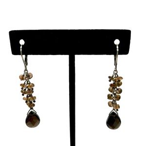 Pear Shape Faceted Smokey Quartz Earrings